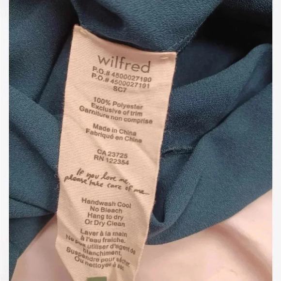 Aritzia Wilfred Drop Waist Faux Wrap Green Mini Dress Size Large - Picture 4 of 9